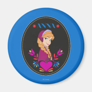 Anna   Portrait in Black Circle Magnet