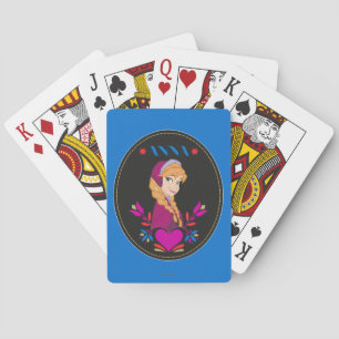 Anna   Portrait in Black Circle Playing Cards