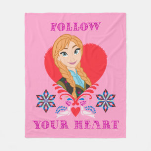 Anna   Portrait in Red Heart Fleece Blanket
