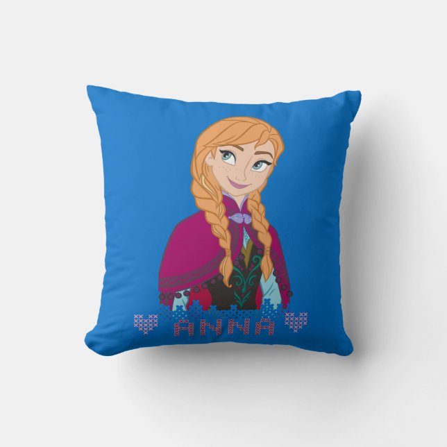Anna | Portrait with Name Throw Pillow (Front)