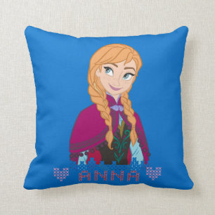 Anna Portrait with Name Throw Pillow