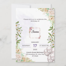 Anna’s birthday Invitation  card