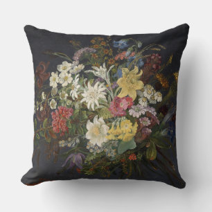 Anna Stainer-Knittel Vintage Alpine Flowers Throw Pillow