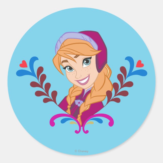 Anna | Strong Heart Classic Round Sticker (Front)
