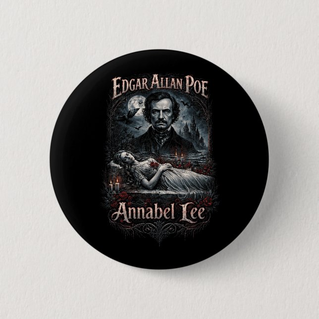 Annabel Lee 2 Inch Round Button (Front)