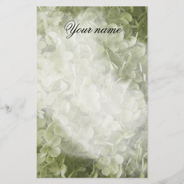 Annabelle Hydrangea Flower Stationery (Front)