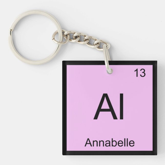 Annabelle Name Chemistry Element Periodic Table Keychain (Front)