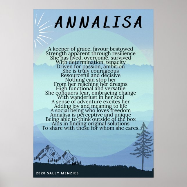 "Annalisa" Name Poem Poster (Front)