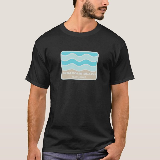 Annapolis Beach Maryland Waves Vacation Souvenir T-Shirt (Front)