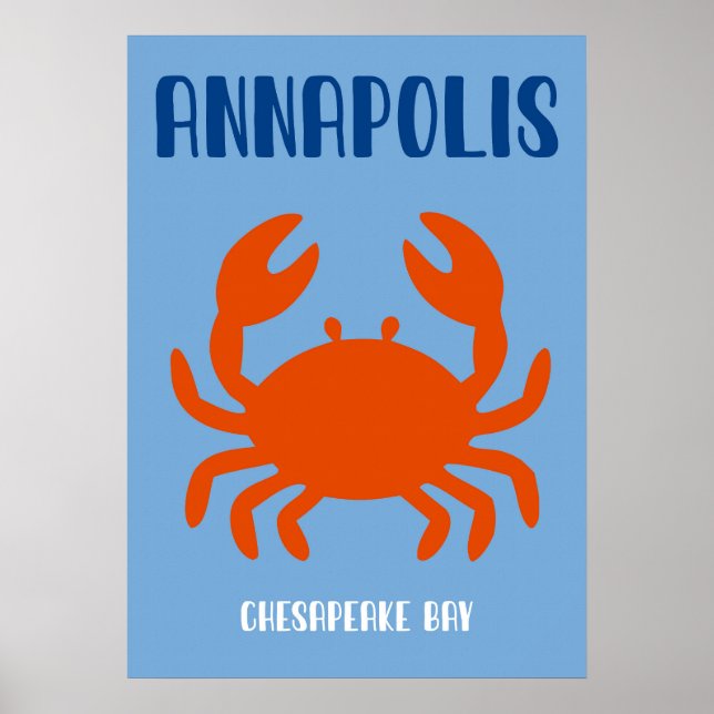 Annapolis Bold Chesapeake Bay Crab Art Print (Front)