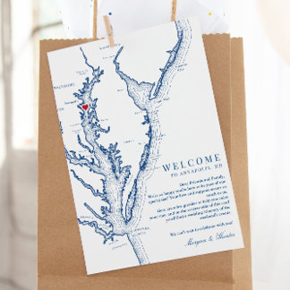 Annapolis Chesapeake Bay Wedding Welcome Itinerary Thank You Card
