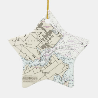 Annapolis Harbour Chart Ceramic Ornament