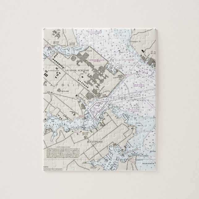 Annapolis Harbour Chart Jigsaw Puzzle (Vertical)