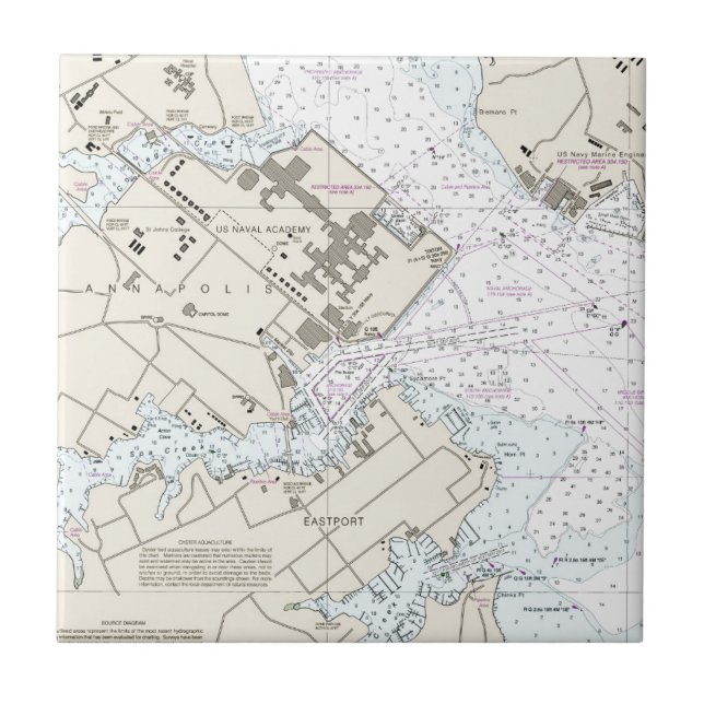 Annapolis Harbour Chart Tile (Front)