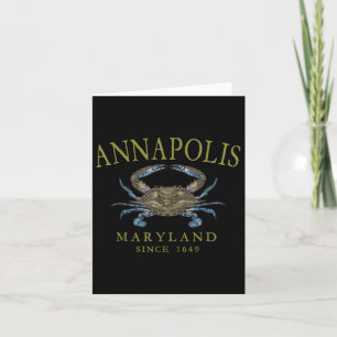 Annapolis Maryland Blue Crab Since 1649 Arched Oli Card