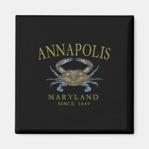 Annapolis Maryland Blue Crab Since 1649 Arched Oli Magnet