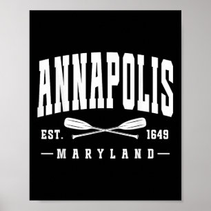 Annapolis Maryland Est. 1649 Crossed Oars Sailing  Poster