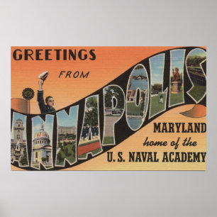Annapolis, Maryland - Large Letter Scenes Poster
