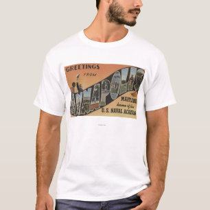 Annapolis, Maryland - Large Letter Scenes T-Shirt