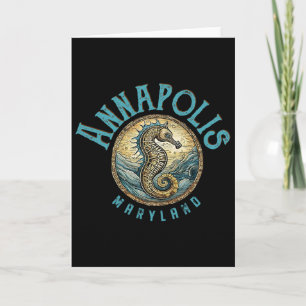 Annapolis Maryland Nautical Seahorse Design Card