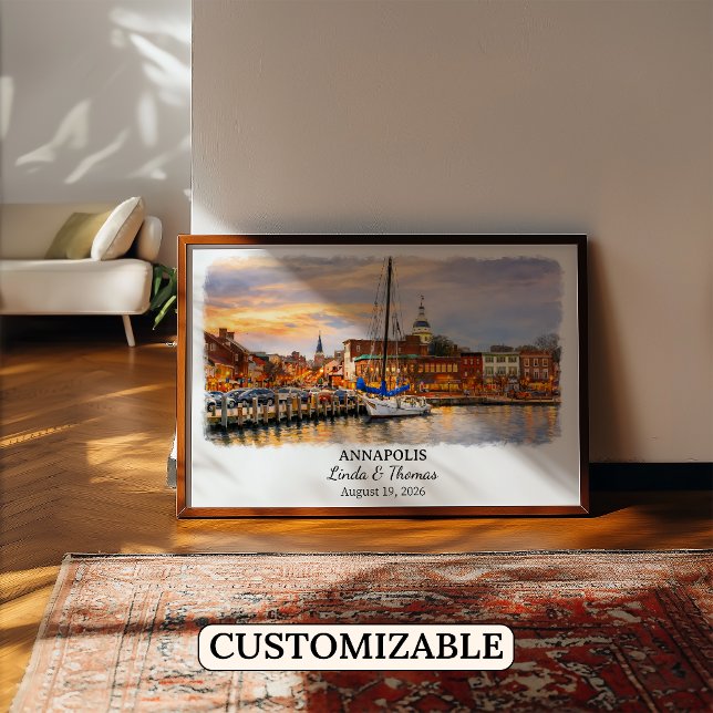 Annapolis Maryland Poster, Watercolor, Custom Poster (Creator Uploaded)