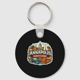 Annapolis Maryland Souvenir City Visitor State Mem Keychain