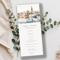 Annapolis Maryland Watercolor Wedding Program