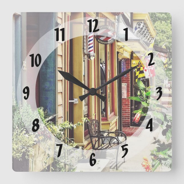 Annapolis MD - Barbershop And Reiki Studio Square Wall Clock (Front)