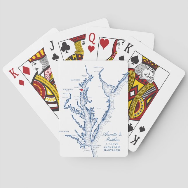 Annapolis MD Destination Wedding Favour Playing Cards (Back)