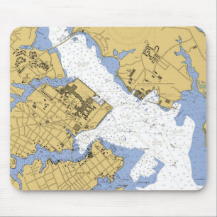 Annapolis MD Nautical Harbour Chart Mousepad