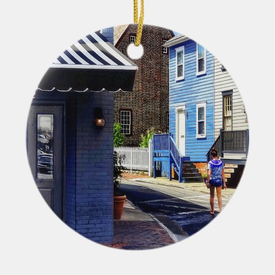 Annapolis MD - Strolling Along Pinkney Street Ceramic Ornament