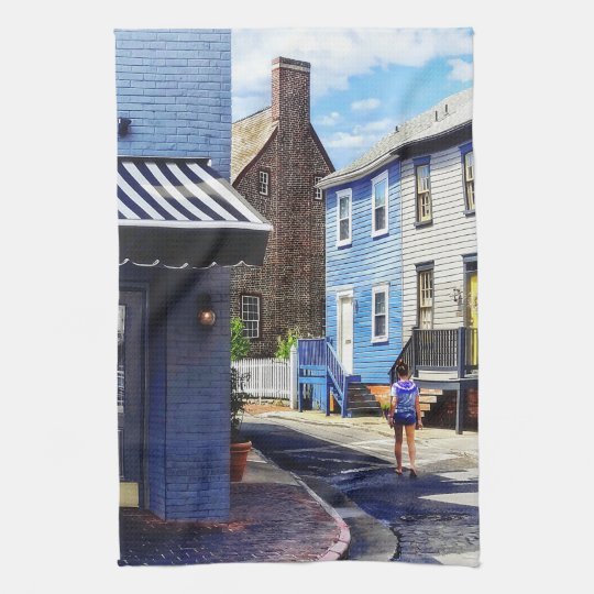 Annapolis MD - Strolling Along Pinkney Street Kitchen Towel