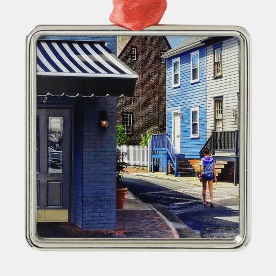 Annapolis MD - Strolling Along Pinkney Street Metal Ornament