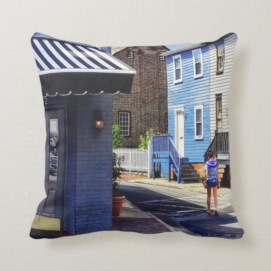 Annapolis MD - Strolling Along Pinkney Street Throw Pillow