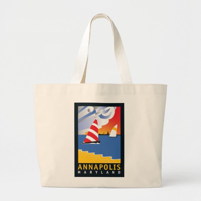Annapolis, Wednesday Afternoon Large Tote Bag (Front)