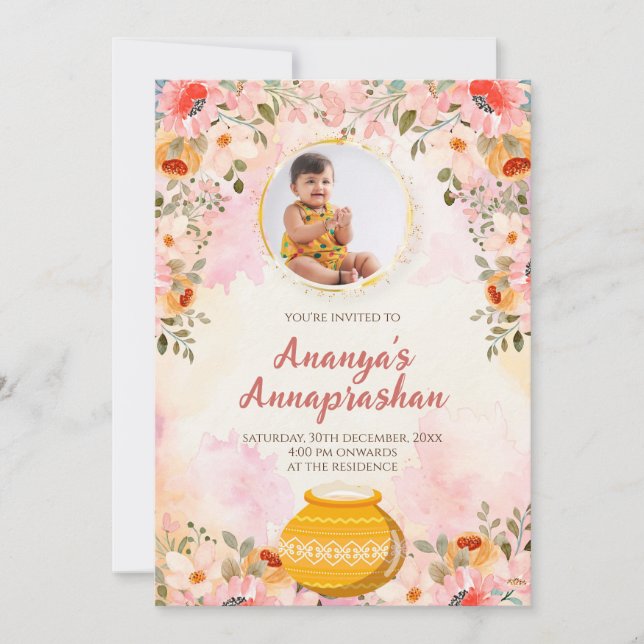 Annaprasanna invitations Cérémonie de seing invita (Devant)