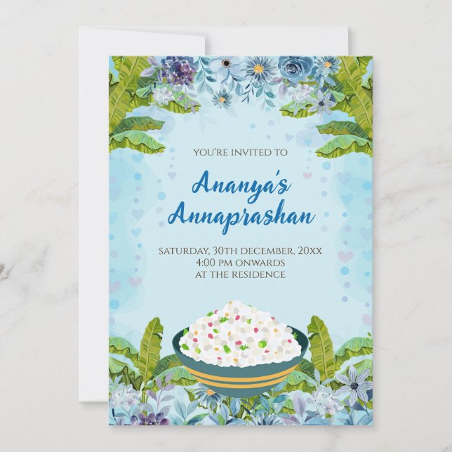 Annaprashan invitations et cérémonie de riz numéri (Devant)