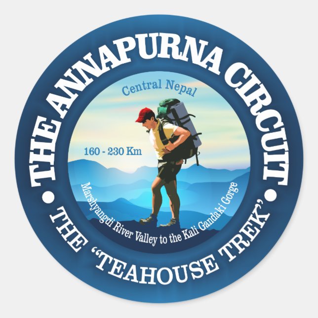 Annapurna Circuit Classic Round Sticker (Front)
