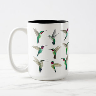 Anna's and Broad-tailed Hummingbirds Two-Tone Coffee Mug