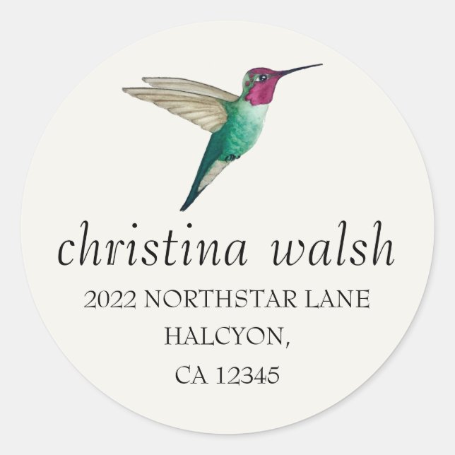 Anna's Hummingbird Classic Round Sticker (Front)