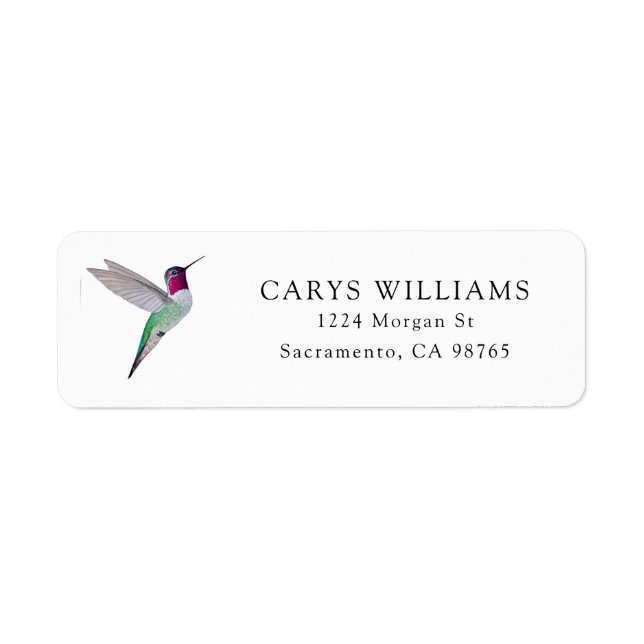 Anna's Hummingbird Label (Devant)