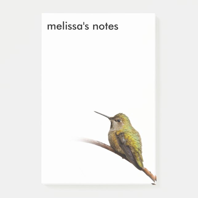 Anna's Hummingbird on Scarlet Trumpetvine Post-it Notes (Front)