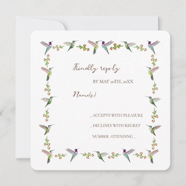 Anna's Hummingbird RSVP Invitation (Front)
