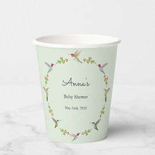 Anna's Hummingbirds baby Shower Paper Cups