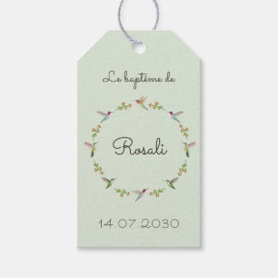Anna's Hummingbirds Baptism Gift Tags