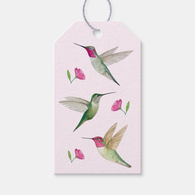 Anna's Hummingbirds Gift Tag (Front)