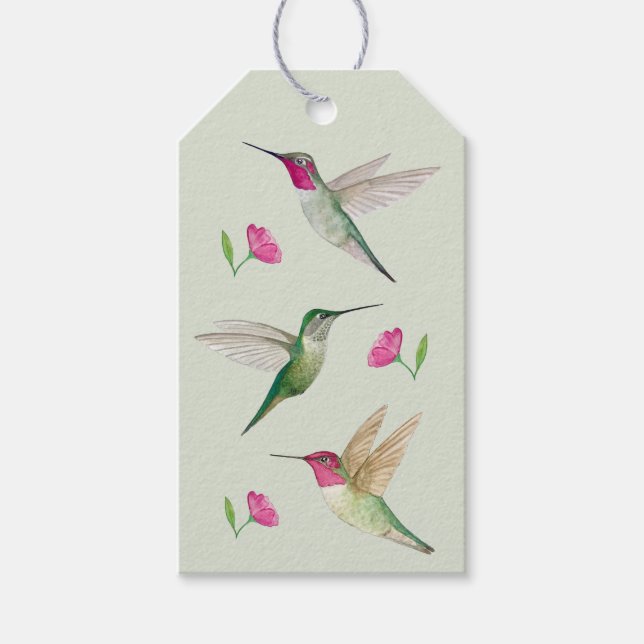 Anna's Hummingbirds Gift Tag (Front)