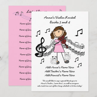 Anna's Violin Recital Invitation Card Revised