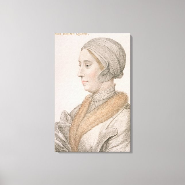 Anne Boleyn (1507-36) engraved by Francesco Bartol Canvas Print (Front)