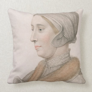 Anne Boleyn (1507-36) engraved by Francesco Bartol Throw Pillow